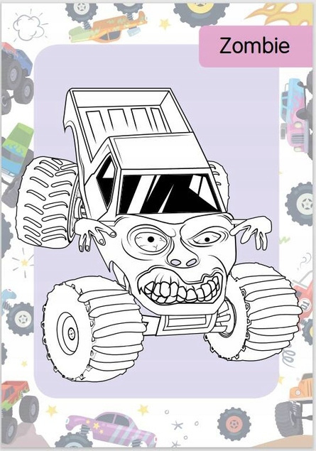 Kolorowanka z Tatuażami MONSTER TRUCKI 3+ Skrzat
