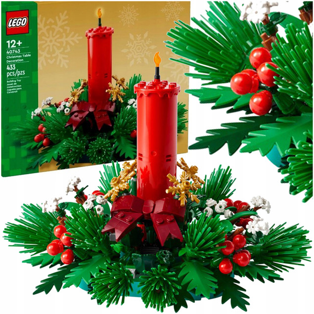 LEGO 40743 Świąteczna Dekoracja Stołu Boże Narodzenie Prezent