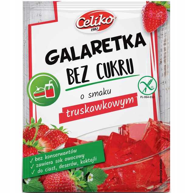 Galaretka Truskawkowa BEZ DODATKU CUKRU Celiko Truskawka Bezglutenowa x3