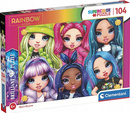 PUZZLE 104 LALKI RAINBOW HIGH z diamencikami