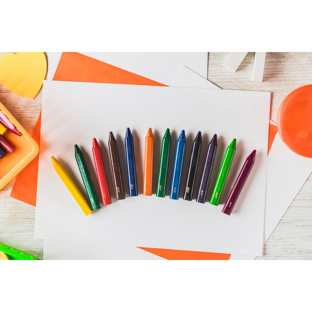 Kredki świecowe trójkątne BIC Plastidecor Triangle 12 kolorów