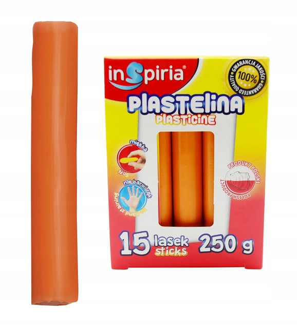 Plastelina POMARAŃCZOWA Komplet 15 Lasek Szkolna Plastyczna 250g Inspiria
