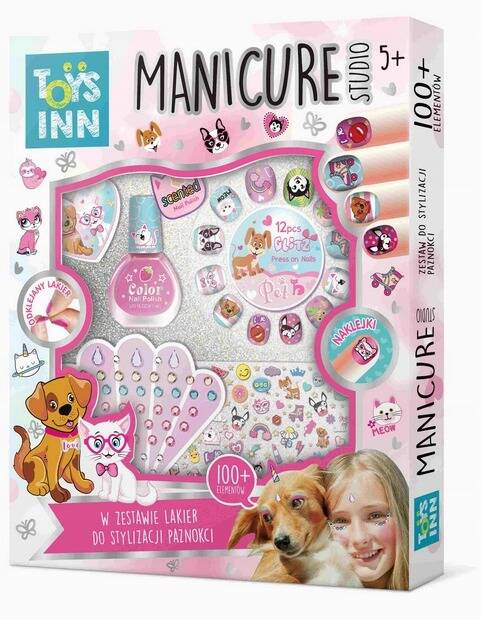 MANICURE STUDIO PETS LAKIER TIPSY KRYSZTAŁKI BOX