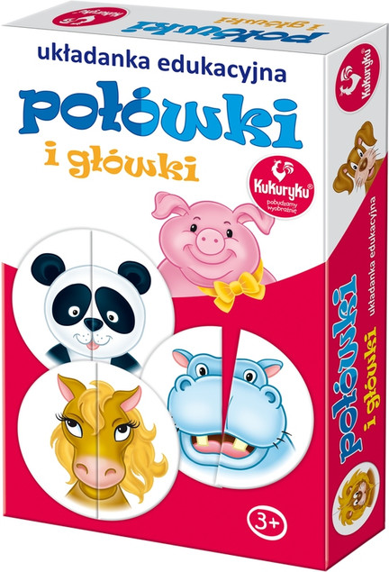 Gra Planszowa Układanka Połówki i Główki Kukuryku Edukacyjna dla Dzieci