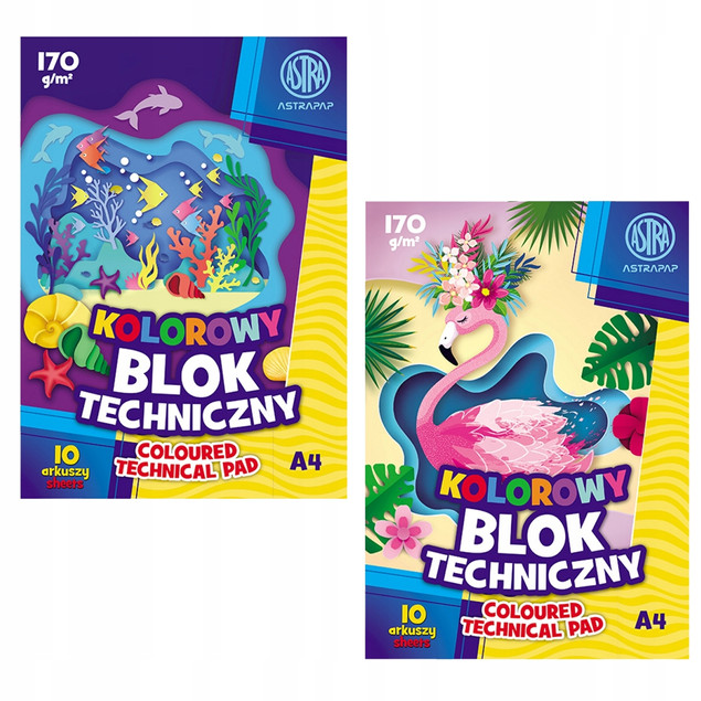 Blok techniczny kolorowy A4 dla dzieci
