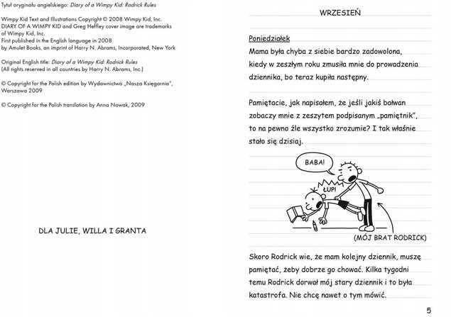 Dziennik Cwaniaczka Rodrick Rządzi Jeff Kinney 6+ Nasza Księgarnia