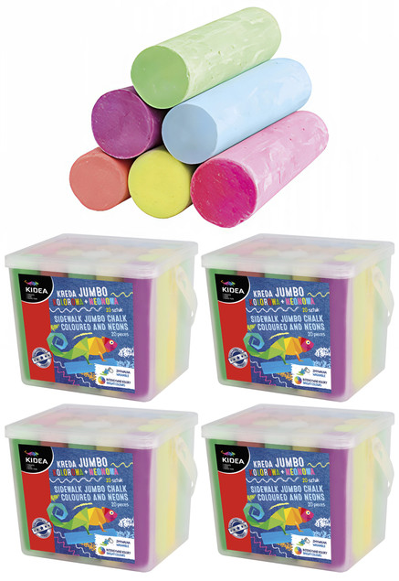 Kreda chodnikowa neonowa JUMBO 20 szt. Kidea