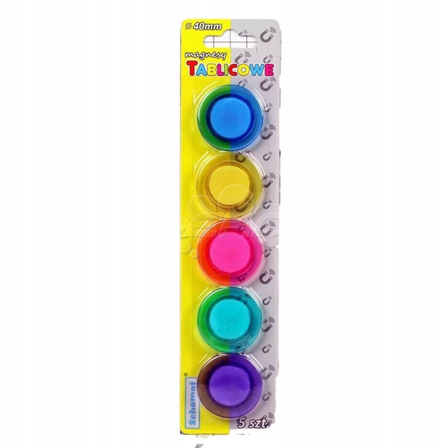Magnesy do Tablic Biurowe 40mm, 5 sztuk
