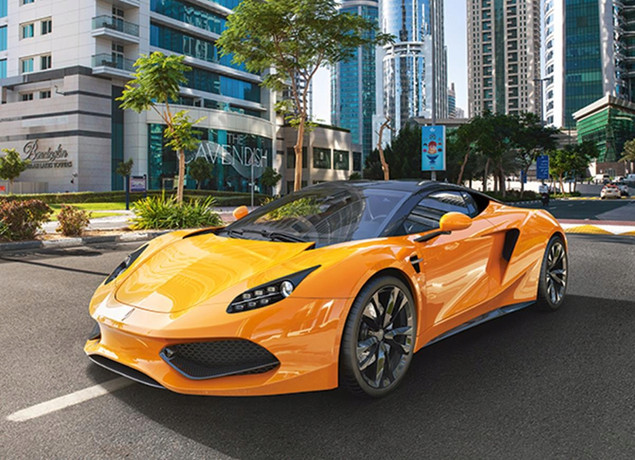 Puzzle 100 Układanka Auto SPORTOWY SAMOCHÓD Żółty Miasto 6+ Castorland
