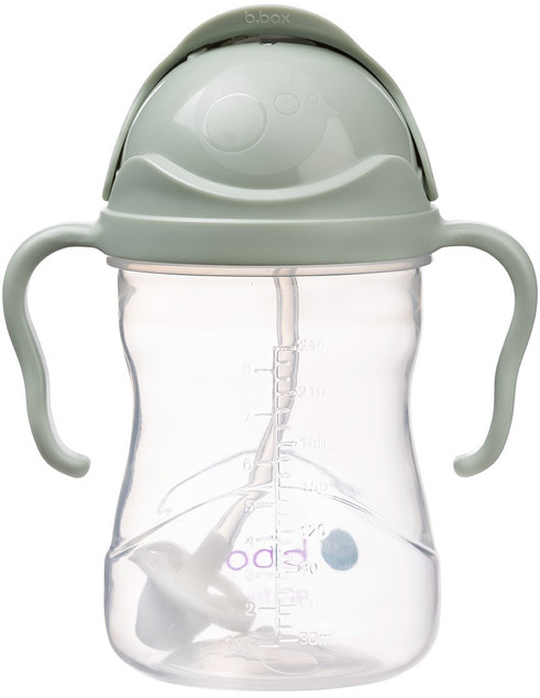 B.box Bidon dla Dzieci z Obciążoną Słomką 240 ml Niekapek Sage
