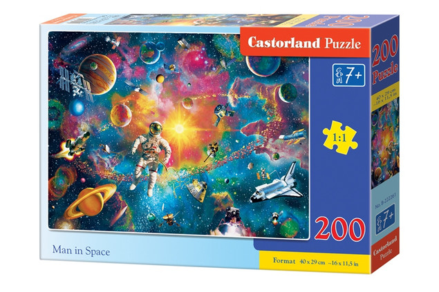 Puzzle 200 Układanka Astronauta KOSMOS Człowiek Kolory Planety 7+ Castor