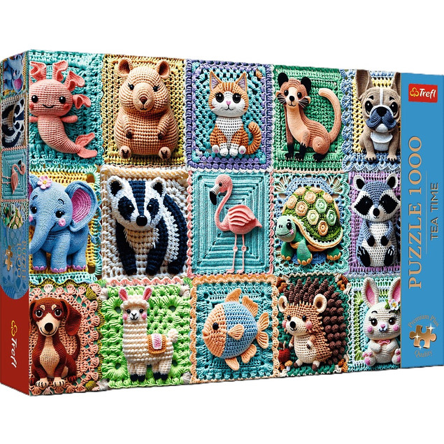 Puzzle Trefl 1000 elementów Premium Plus "Szydełkowe Zwierzątka" 12093