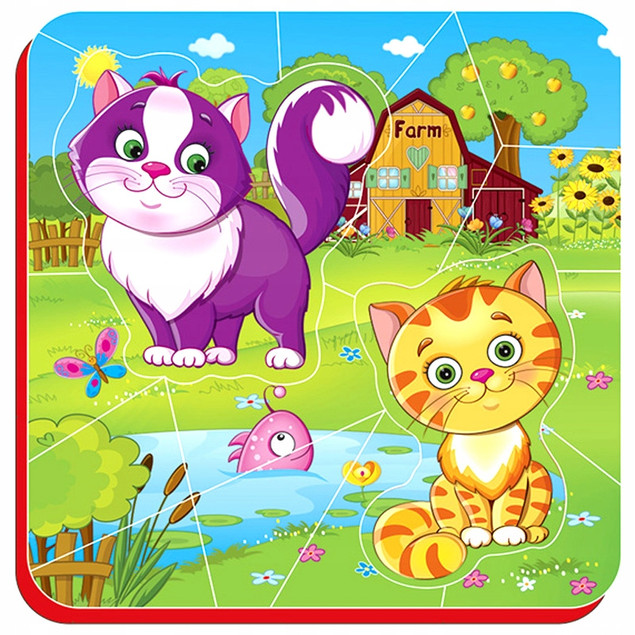 Układanka Magnetyczna Roter Kafer Kotki na Wsi Puzzle dla Dzieci 3+