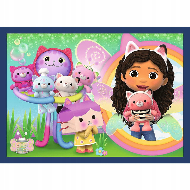 Trefl Puzzle Koci Domek Gabby 4x88 el. Kocie Harce + Plakat Kolekcjonerski