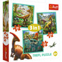 Puzzle 3w1 Układanka Niezwykły Świat Dinozaurów DINOZAURY Gady Trefl 34837