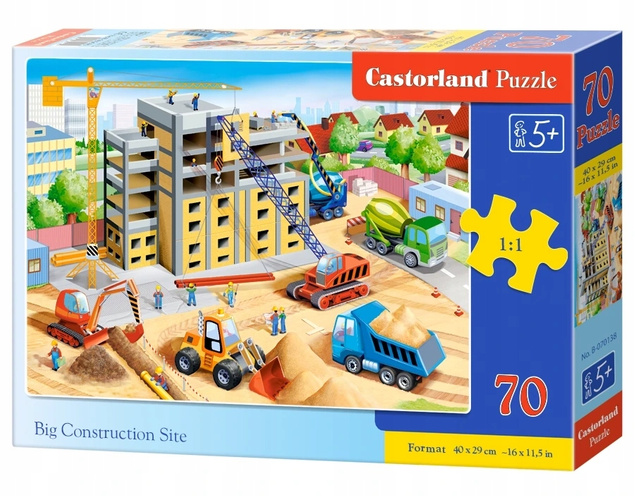 Puzzle 70 Układanka Pojazdy PLAC BUDOWY Budynki Auta 5+ Castorland