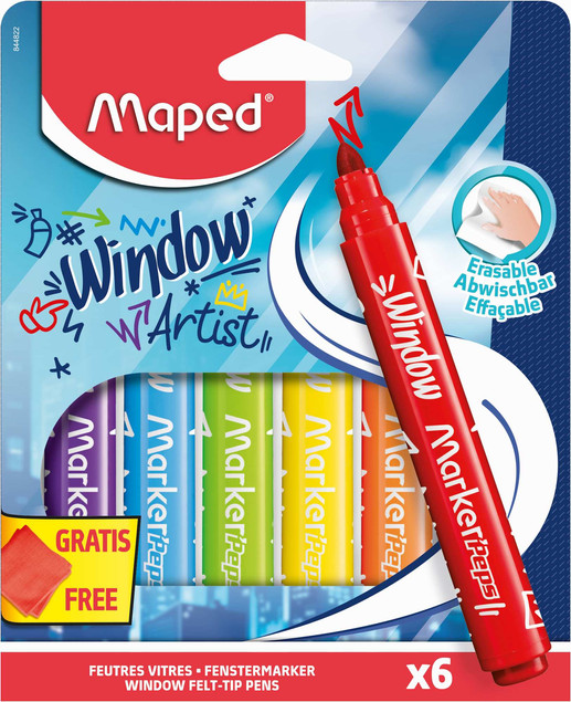 Flamastry do szyb 6 kolorów Maped MarkerPeps