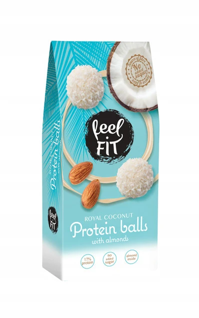Kulki kokosowe Feel Fit proteinowe z migdałem 63g