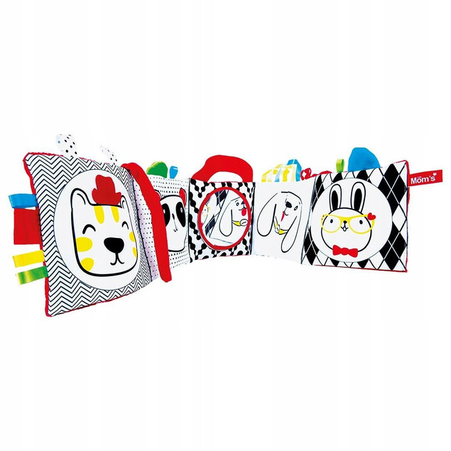 Mom's Care Książeczka Sensoryczna Kontrastowa Osłona Lusterko 0+ Hencz Toys