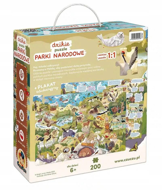 Dzikie Puzzle Parki Narodowe Układanka 200el. 6+ CzuCzu