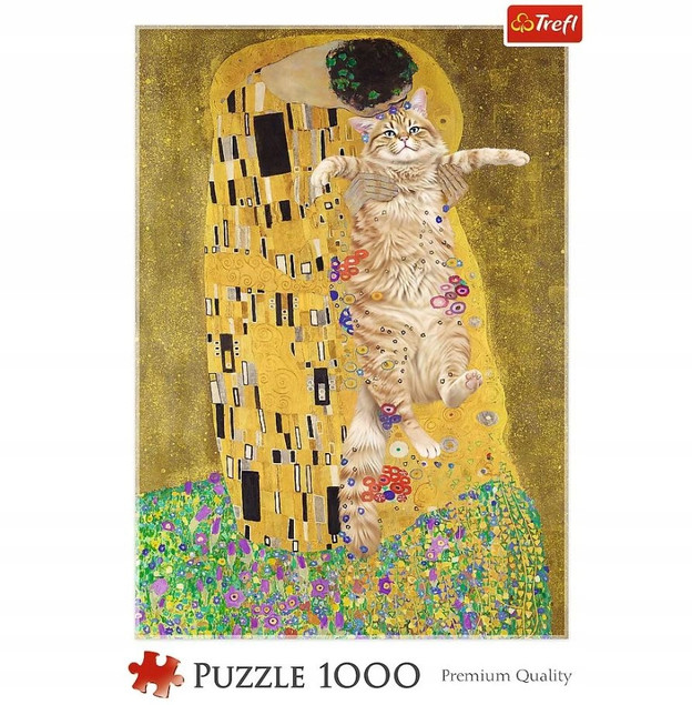 Trefl Puzzle 1000 elementów Purrfecyjny Pocałunek Koci Klimt