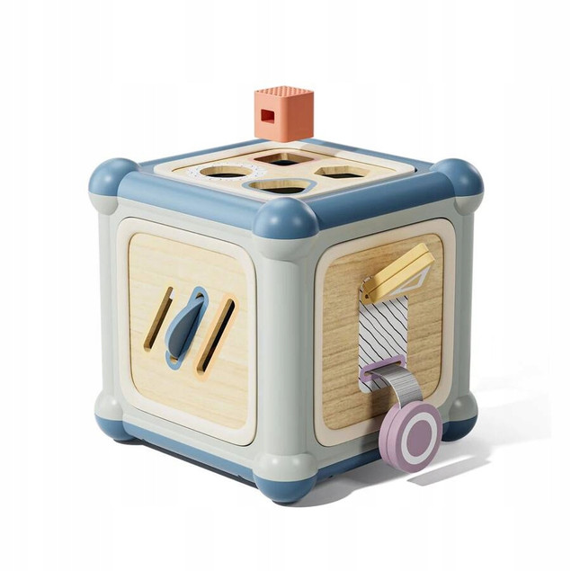 Kostka Edukacyjna Topbright Drewniana Wielofunkcyjna 10w1 Multicolor 12m+