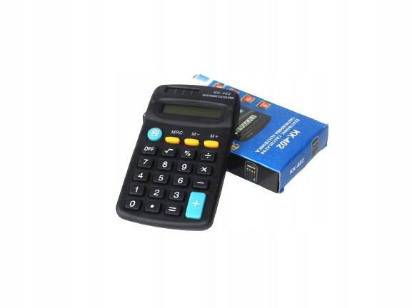 KALKULATOR KK-402 BIUROWY KIESZONKOWY SZKOLNY PROSTY CZARNY PODRĘCZNY MAŁY