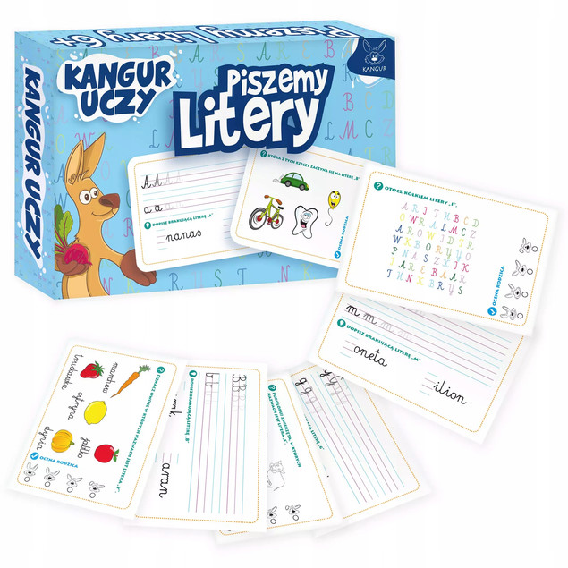 Gra Planszowa Kangur Uczy Piszemy Litery | Edukacyjna Nauka Pisania dla Dzieci