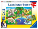Puzzle 2x12 elementów. Zwierzęta w zoo Ravensburger
