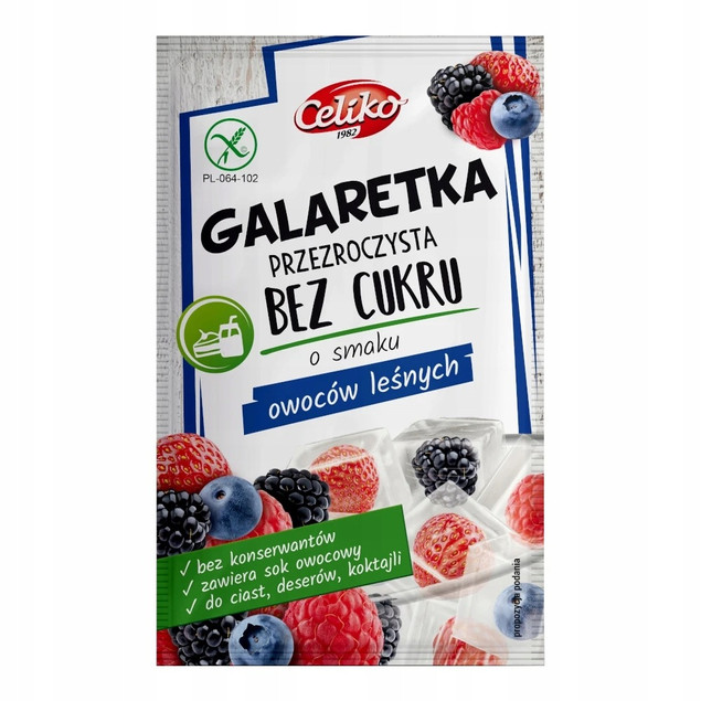 Galaretka przeźroczysta Celiko owoce leśne bez cukru i glutenu 14g