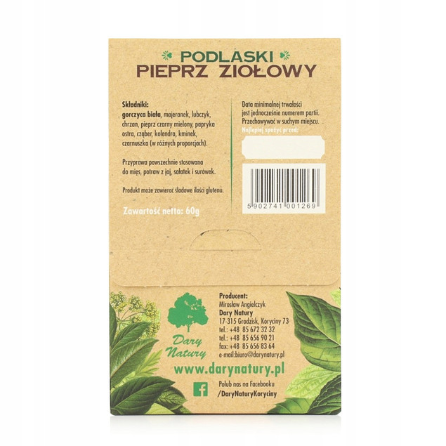 Pieprz ziołowy podlaski Dary Natury 60 g