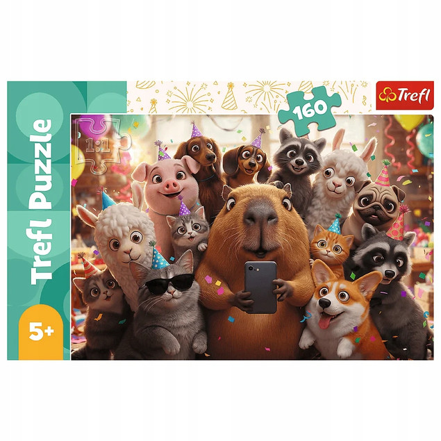 Puzzle Trefl 160 elementów Słodkie selfie – Zabawa ze Zwierzętami