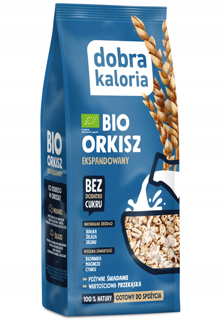 DOBRA KALORIA BIO Płatki Orkisz Ekspandowany Cynk Magnez Selen Żelazo 100g