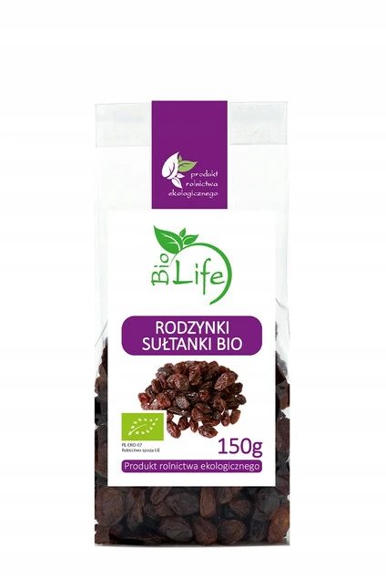 Rodzynki sułtanki Biolife 150g szczegóły