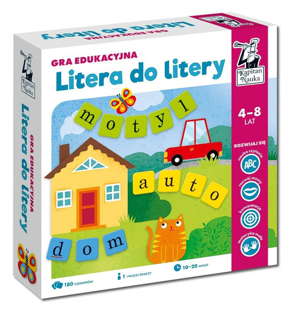Gra Edukacyjna Litera Do Litery Nauka Czytania Słownictwo 4+ Kapitan Nauka