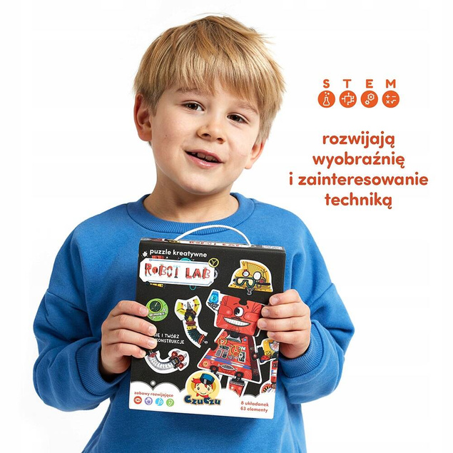 Puzzle Kreatywne Robot Lab 8 Układanek 63el. 3+ CzuCzu
