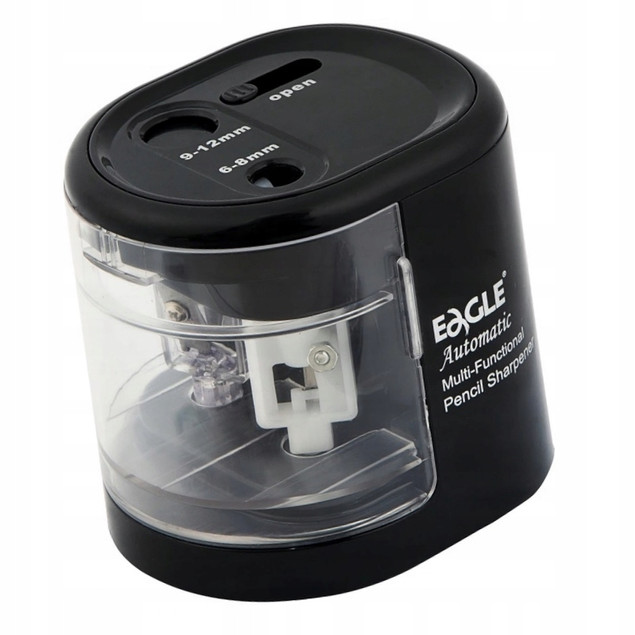 Temperówka ELEKTRYCZNA Baterie USB Podwójna Czarna 6-8/9-12 mm EAGLE