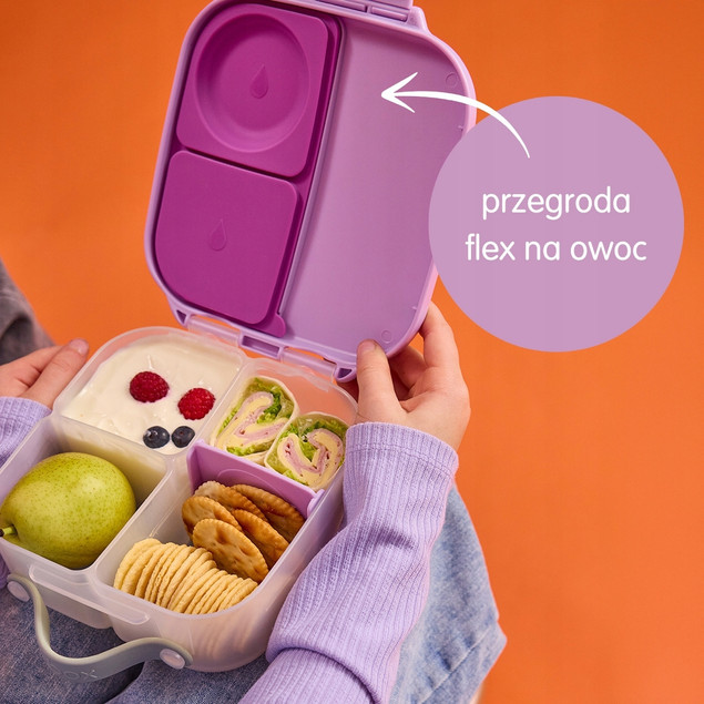 B.box Zestaw: Butelka Tritanowa 450ml ze Słomką + Mini Lunchbox Sugar Plum