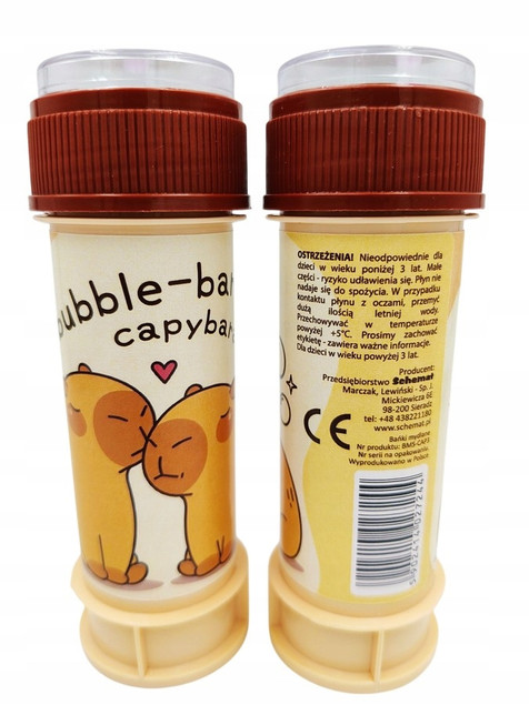 Bańki Mydlane BUBBLE-BARA CAPYBARA SCHEMAT KAPIBARA 60 ML Zabawa dla Dzieci