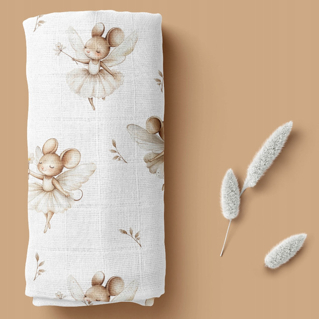 Pieluszka BAMBUSOWA Pielucha 40x40 MYSZKI Myszka Ulewajka Bocioland BL193