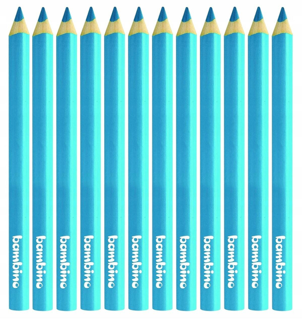 Kredki Trójkątne Grube op. 12 szt. Niebieskie Bambino
