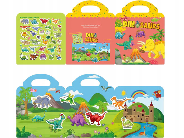 Książeczka z Naklejkami Dinozaury ASKATO +3 lata