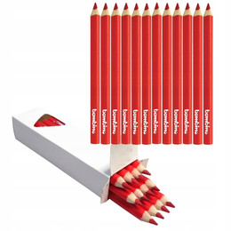 Kredki Trójkątne Grube CZERWONE op. 12 Sztuk Bambino