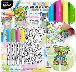 WITRAŻE Na Okno z Pisakami 4 Sztuki + 3 Szablony MISIE Naklejki Kidea