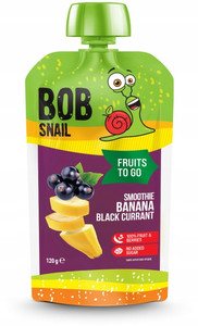 Mus owocowy banan czarna porzeczka bez cukru Bob Snail 120g