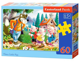 Puzzle 60 Układanka Bajka TRZY ŚWINKI Wilk Castorland