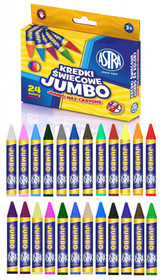 Kredki Świecowe Jumbo Szkolne Dla Dzieci 24 Kolory 3+ Astra