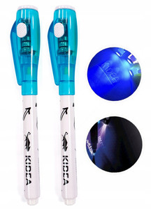 2x Długopis SZPIEGOWSKI NIEWIDZIALNY z Latarką UV Kidea