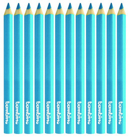 Kredki Trójkątne Grube op. 12 szt. Niebieskie Bambino