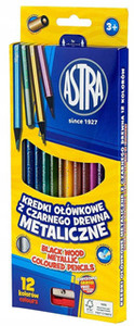 Kredki ołówkowe metaliczne 12 szt. Astra